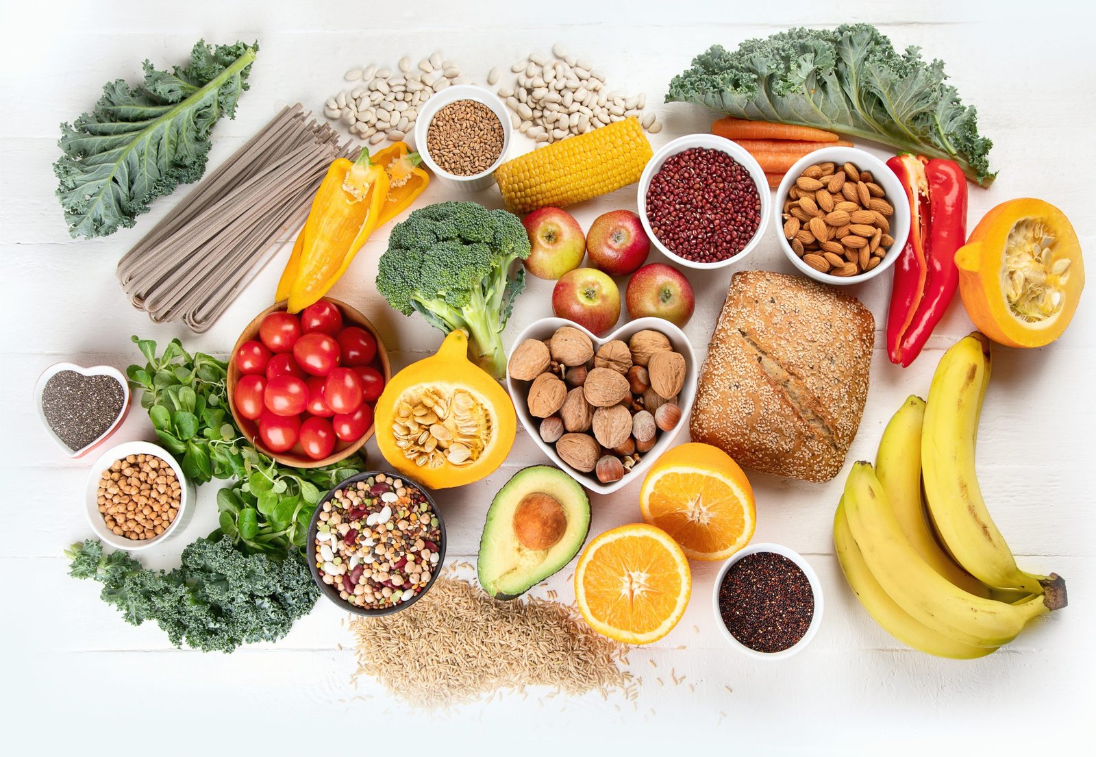Nutritional Support High,Fiber,Foods.,Healthy,Balanced,Dieting,Concept.,Top,View