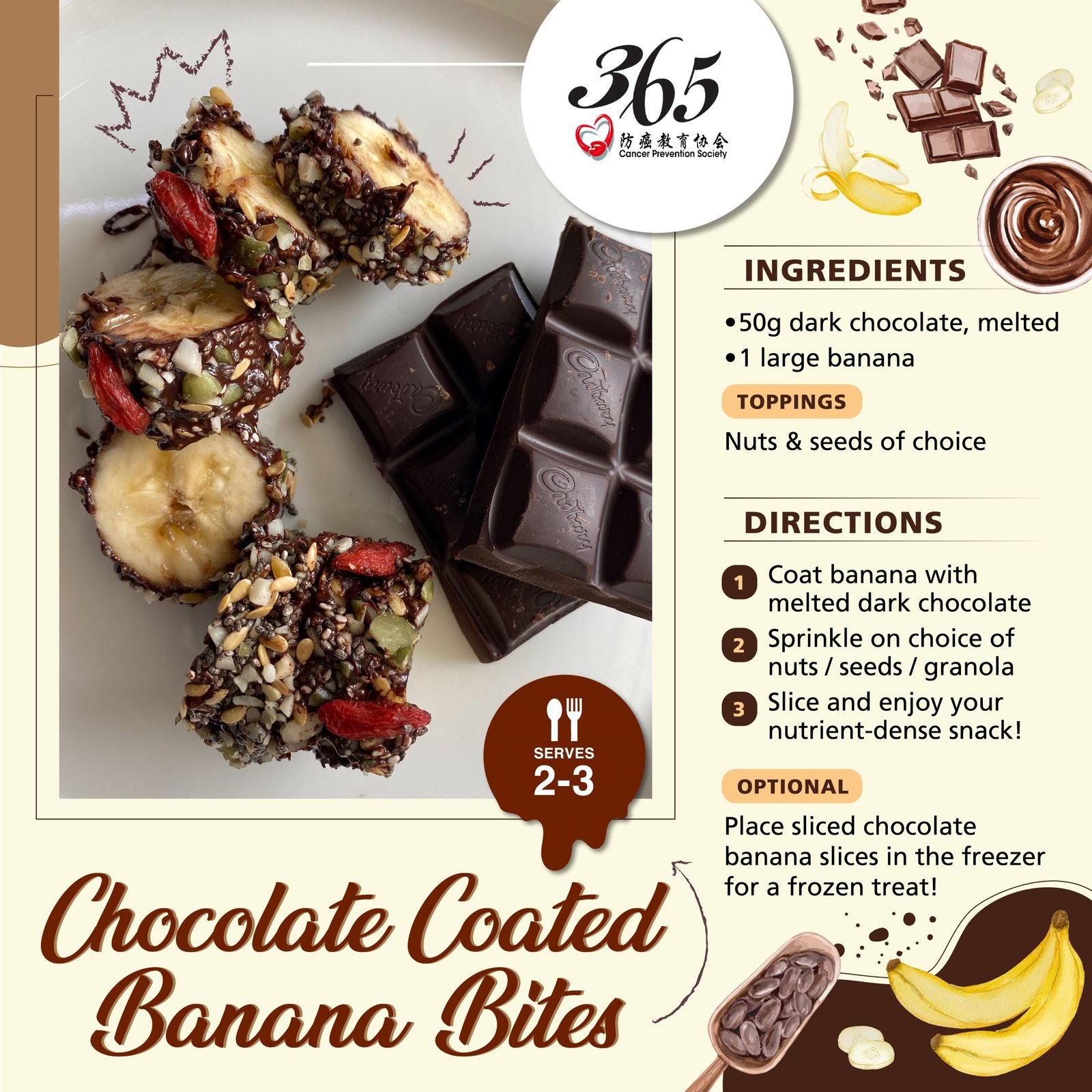 Chocolate Coated Banana Bites